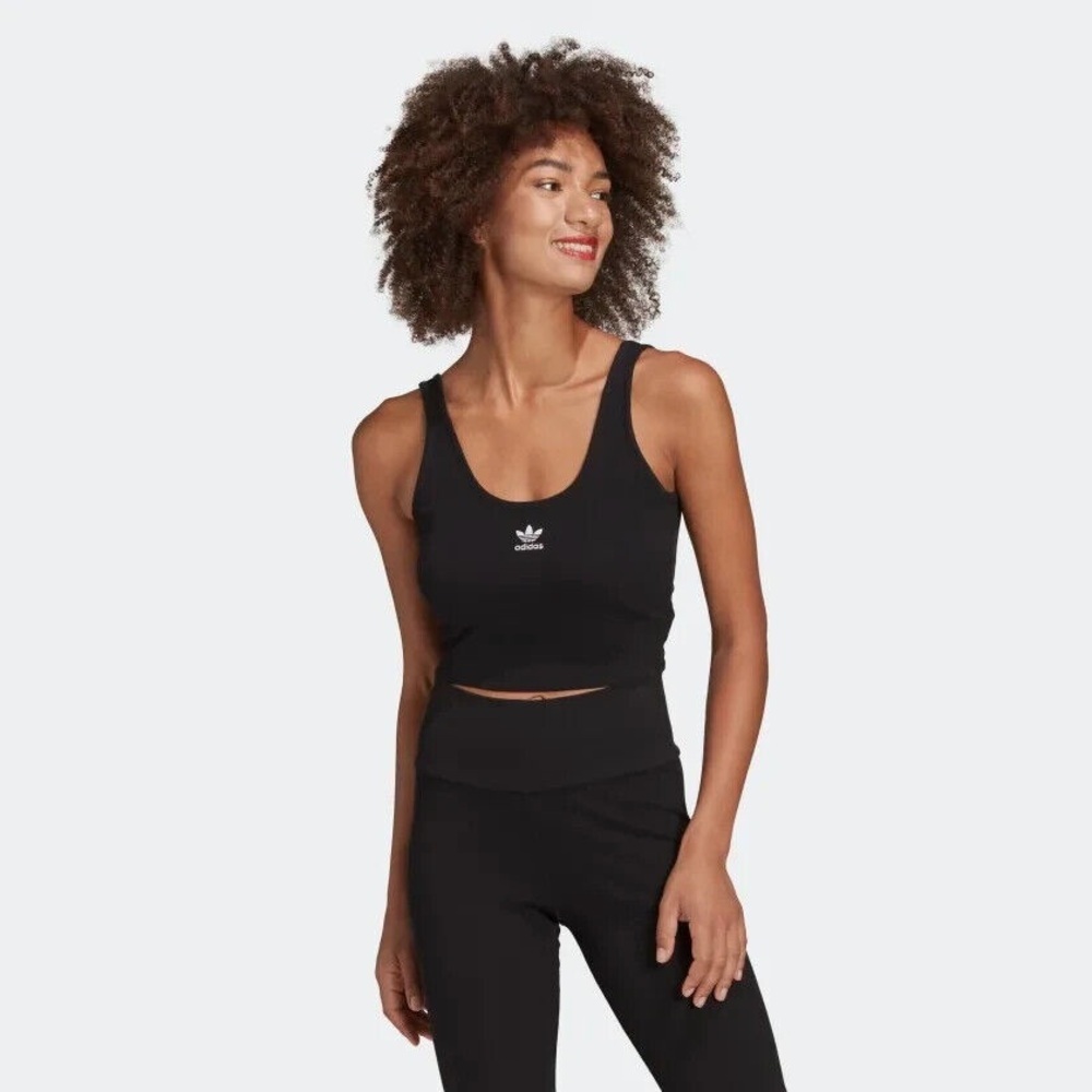 Adidas Originals Women’s Adicolor Ribbed Cropped Tank Top Bundle of 2 Sz Medium - Picture 6 of 7